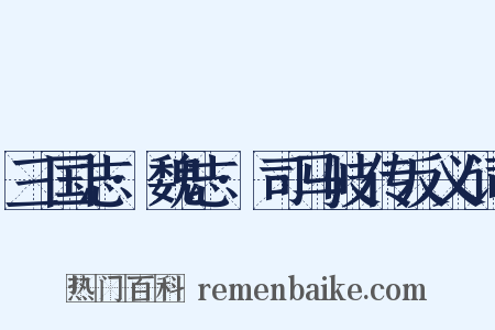 三国志·魏志·司马岐传反义词是什么意思的图片